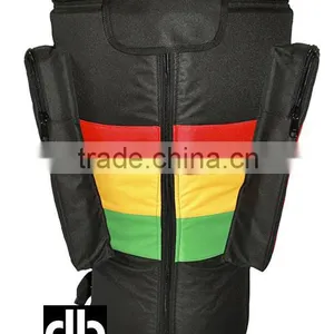 African Djembe Drums Gig Bags Pro Nylon Black Rasta Stripe thumbnail-1