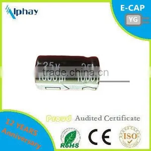 1000uF 25v 10X16 20% Aluminum Electrolytic Capacitor thumbnail-1