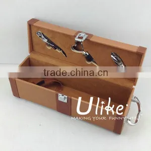 2014 Popular Leather Beverage Packing Box Luxury Gift Box Packaging Luxury Black Leather Wine Case Package Package Box thumbnail-1