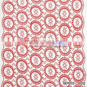 Popular Items For Geometric Fabric Red Milk Silk Geometric Patterns Blockbuster Lace Embroidery High-grade Fabrics thumbnail-2