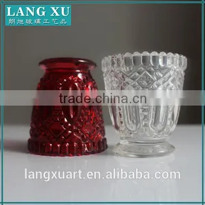 Wholesale Red Crackle Glass Votive Frosted Candle Holder thumbnail-2