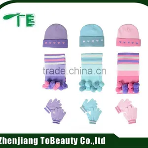 Pink Polyester Scarf and Hat Set thumbnail-6