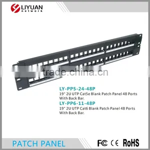 LY-PP5-24-48P 19" 2U UTP Cat5e 48 Port Keystone Jack Patch Panel With PC ABS Material thumbnail-1
