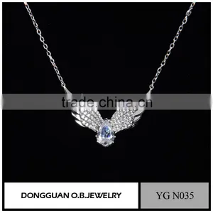 925 Sterling Silver Bird Shaped Charm Pendant Necklace Wholesale thumbnail-1