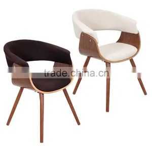 Vintage Mid Century Accent Upholstered Bentwood Armchair Chair thumbnail-3