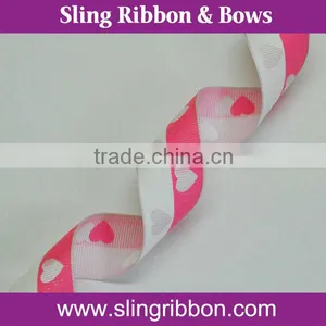 Heart Printed Grosgrain Ribbon For Gift Decoration thumbnail-1