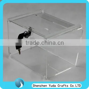 Clear Crystal Like Acrylic Coin Display Box With Lock and Key Plexiglass Box High Quality Manufacture Price thumbnail-1