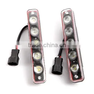2 * White 5 LED Daytime Running Light DRL Car Fog DRL Lamp Clear Lens thumbnail-6