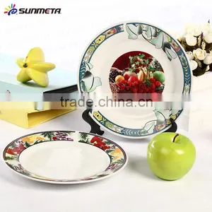 8'' Plate With Flower Trim Sublimation Blank Ceramic Plate -made in China thumbnail-1