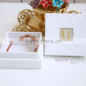 Elegant Wedding Jewelry Box for Sale With Beaded Name Plate of U thumbnail-2