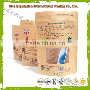 Food Grade Kraft Paper Bags Manufacturers, Brown Paper Kraft Bag With Window and Zipper thumbnail-5
