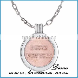 Jewelry Rose Gold Coinlocket Interchangable Coin Holder Necklace thumbnail-1