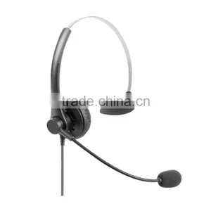 China Manufacturer RJ Crystal Plug Headset , Professional Earphone Microphone for Call Center thumbnail-1