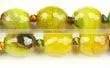 Dyed Yellow Cracked Agate Faceted Rice Beads thumbnail-1