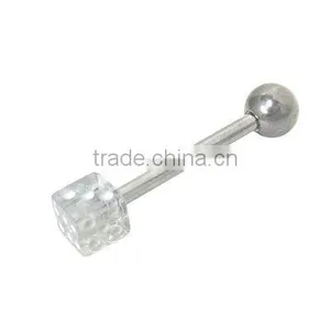 Clear Tongue UV Acrylic Dice Body Jewelry Piercing thumbnail-1