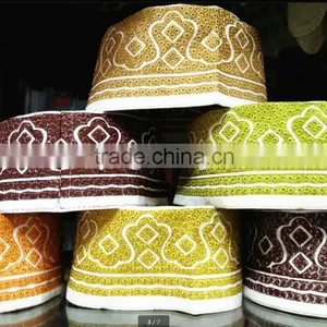 2016 New Design Stock Lot Embroidered Omani Cap thumbnail-1