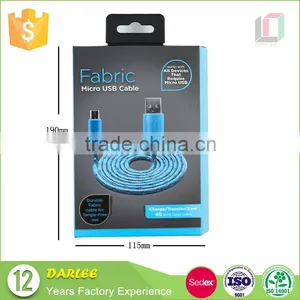 Wholesale Unique Design Spot uv Embossed Custom Free Sample Data Cable Package Box With Hang Hole thumbnail-1