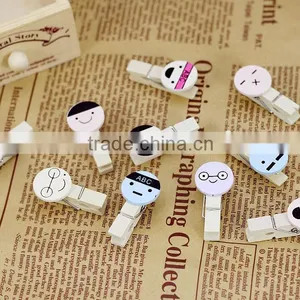 Cute Cartoon Face Name Card Clip Wooden Postcard Clip /photo Clip thumbnail-5