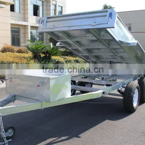Top 1 Quality Economic 10x5ft Hot Dipped Galvanized Hydraulic Heavy Duty Farm Used Tandem Trailers thumbnail-5