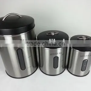Stainless Steel Windowing Storage Jars With Difference Size thumbnail-1