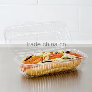 Clamshell Clear Hinged Lid Plastic Hoagie Container thumbnail-1