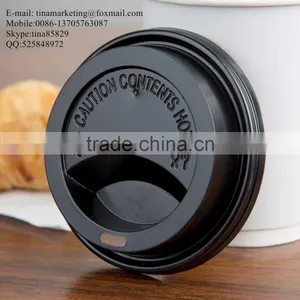Choice 10, 12, 16, and 20 Oz. Black Hot Paper Cup Travel Lid/ Plastic Coffee Cup Lid thumbnail-1
