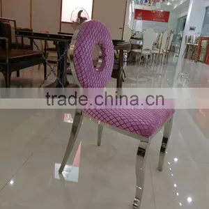 Luxury Stainless Steel Wedding Chair Pink Color Funiture thumbnail-2