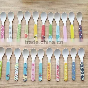 Cute and Eco Bamboo Fiber Kids Spoon and Fork thumbnail-3