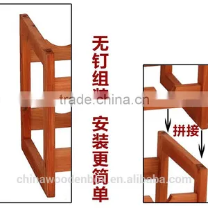 Natural Pine Wine Storage Shelf Wine Rack Natural Bamboo Wine Rack/Bamboo Wine Bottle Holder,black and Carbonized thumbnail-3
