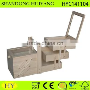 2016 Custom Unfinished Wooden Folding Sewing Box thumbnail-1