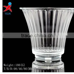 Bucket Type Vertical High-temperature Explosion-proof Glass Lampshade Striped Lace Craft/lit Household Glass Lighting Accessorie thumbnail-1