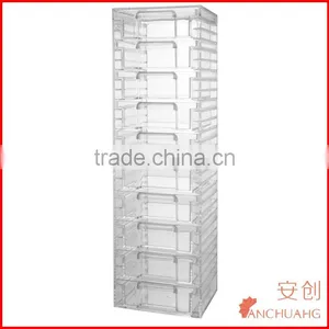 Clear Acrylic Organizer Tower With 10 Removable Drawers 10 Drawer thumbnail-2