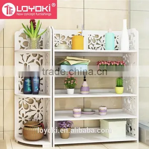 White Wood&Plastic Corner Shelf Home Display Beautiful Shoe Rack thumbnail-4