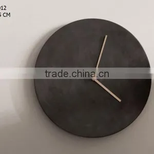 Concrete Round Mute Clock With Two Simple Hands Wall Clocks thumbnail-1