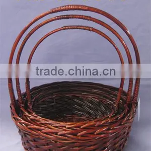 New Design Woven Willow Basket Round thumbnail-1