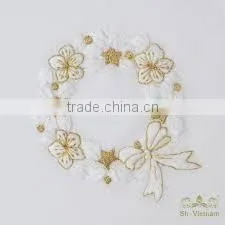 DINING TABLE SET WITH HAND EMBROIDERED DETAILS, 100% MADE FROM NATURAL SILK IN VIETNAM thumbnail-3