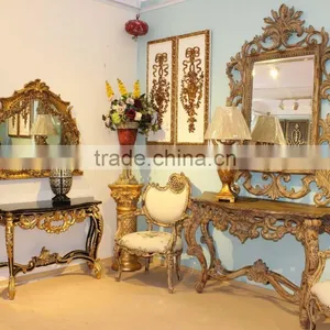 Living Room Furniture Set Italian Design Console Table With Framed Mirror thumbnail-6