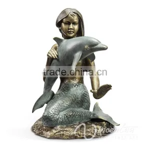 High Quality Hot Sale Bronze Dolphin and Mermaid Sculpture thumbnail-2
