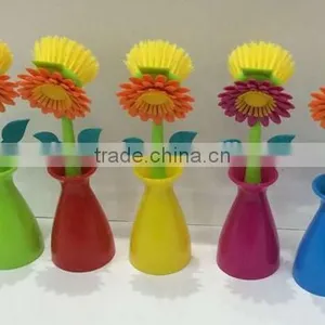 2016 New Plastic Flower Kitchen Dish and Pan Brush thumbnail-1
