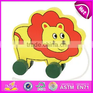 2016 New Design Push Back Car Toy,cute and Lovely Wooden Animal Toy,most Fashion Pull and Push Toy W05B068 thumbnail-1