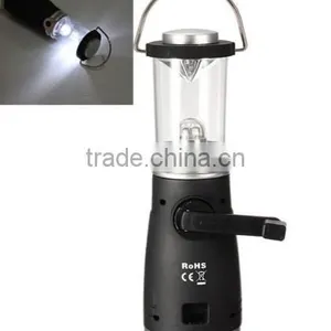 4 LED Rechargeable Lantern Camping Fishing Torch Lamp Hand Crank Tent Light NEW thumbnail-1