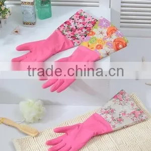 Household All Purpose Retro Funky Floral Design Rubber Gloves Wash up thumbnail-1