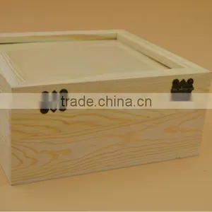 Unfinish Photo Frame Wood Box Wooden Treasure Chest Frame Box thumbnail-3