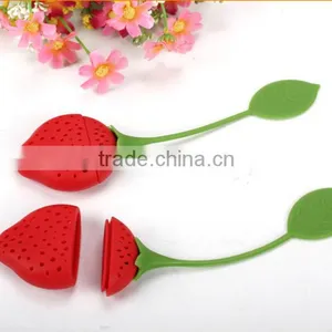 Silicone Strawberry Loose Tea Leaf Strainer Herbal Spice Infuser Filter Diffuser thumbnail-3