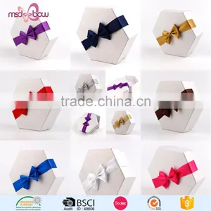 Custom Pre-tied Satin Ribbon Bow With Double-sided Adhesive for Gift Box thumbnail-1