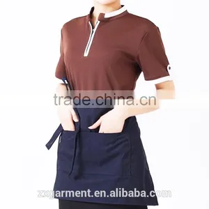 2016 New Design OEM Hotel Restaurant Unisex Short Sleeve Staff Uniform Hot Sale thumbnail-2
