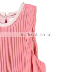 Latest Net Frock Design Kids Cotton Frocks Sleeveless Children Dresses HSd5176 thumbnail-4