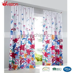 Flower Digital Design Curtains for Window ,BSCI Factory,microfiber Fabrics thumbnail-1