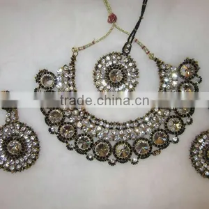 Patwa Beads CHOKER Necklace EARRING Set thumbnail-1