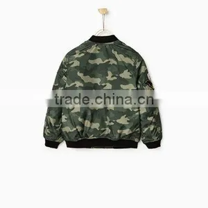 Custom Boys Camo 100% Polyester Bomber Jacket for Kids thumbnail-5